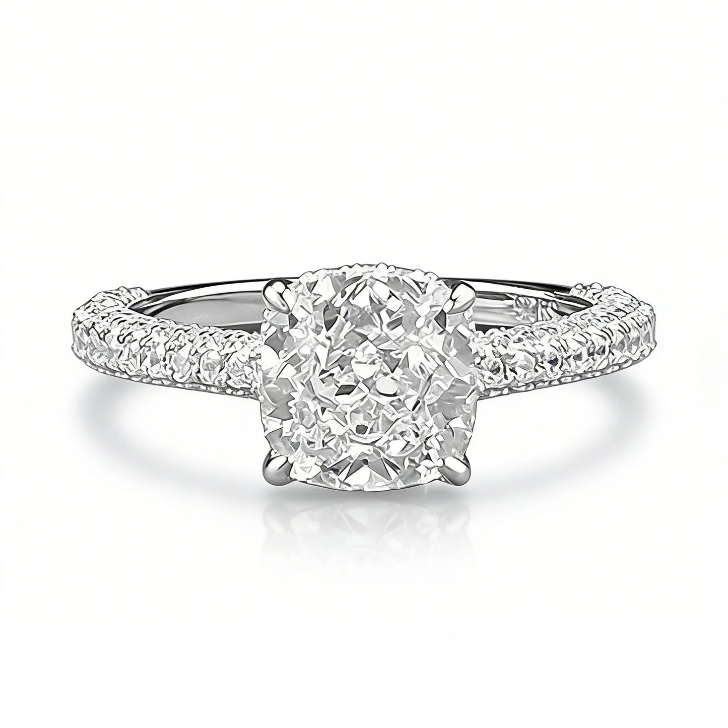 Womens Sterling Silver Diamond ring