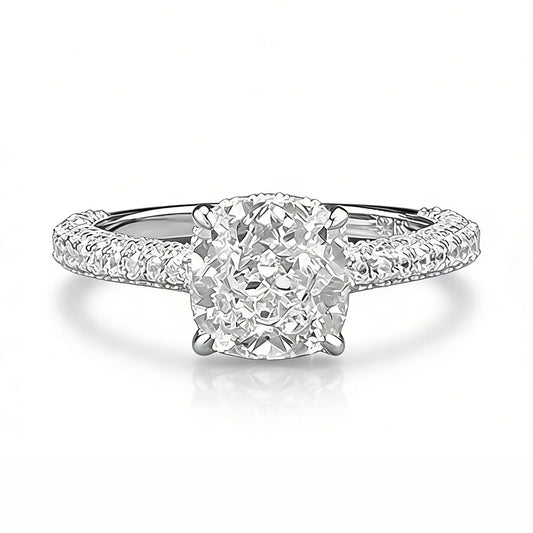 Womens Sterling Silver Diamond ring