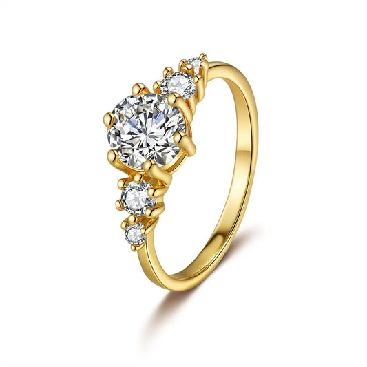 French light luxury 24K real gold ring